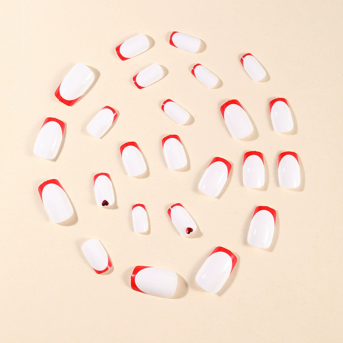 No.VN60 White Fingernails Patch 24pcs/Set