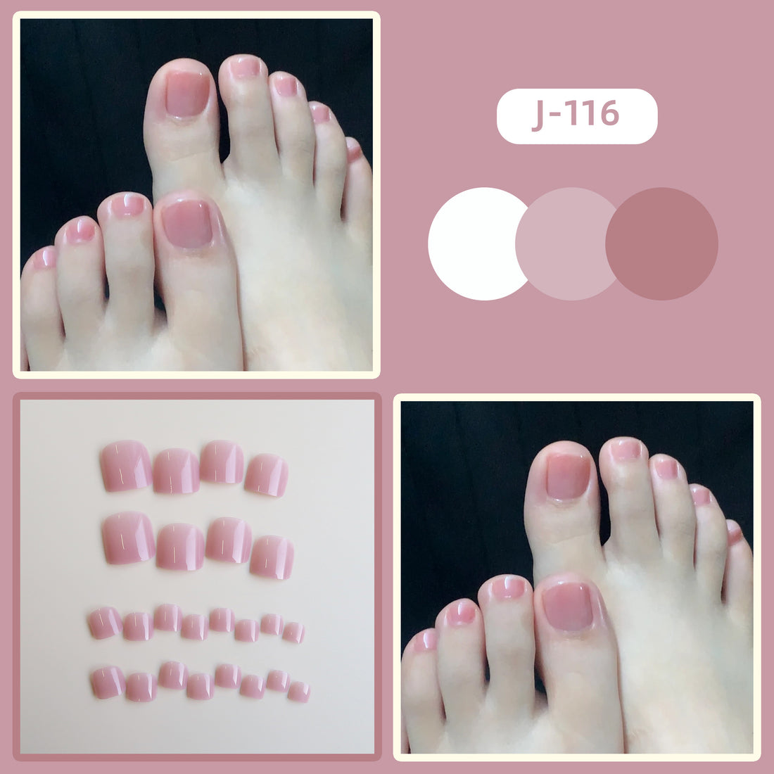 No.327 Jelly Powder Toenails Patch 24pcs/Set