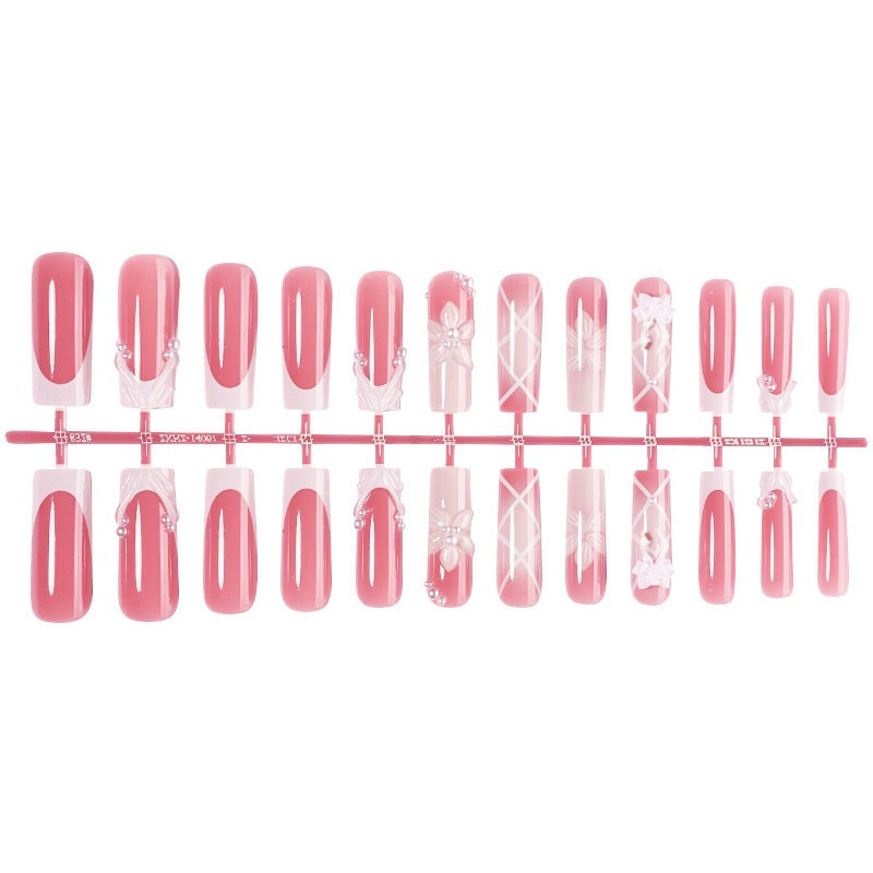 No.F624 Bow Flower Fingernails Patch 24pcs/Set
