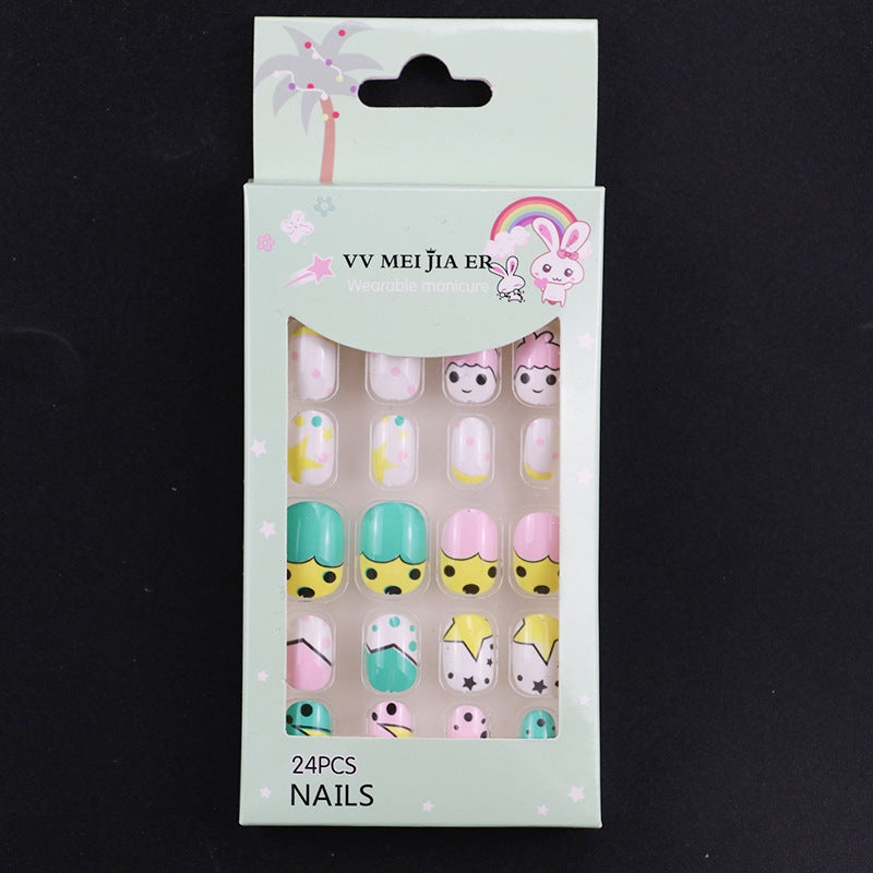 No.KD7 Cute Mini Kids Press on Fingernails 24pcs/Set