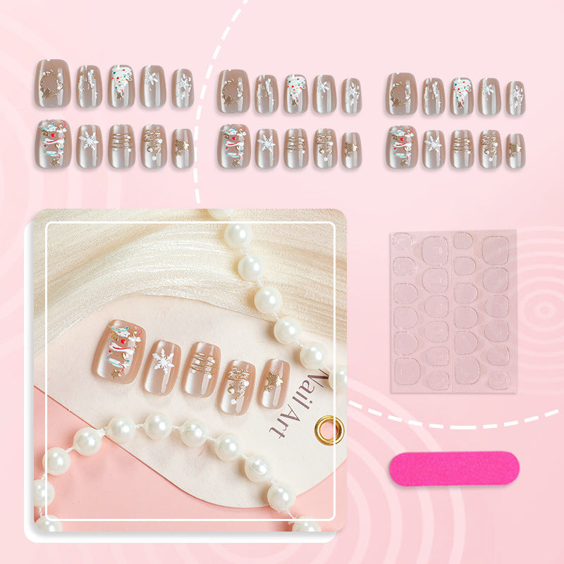 No.F831 Gold Cat's Eye  Fingernails Patch 24pcs/Set