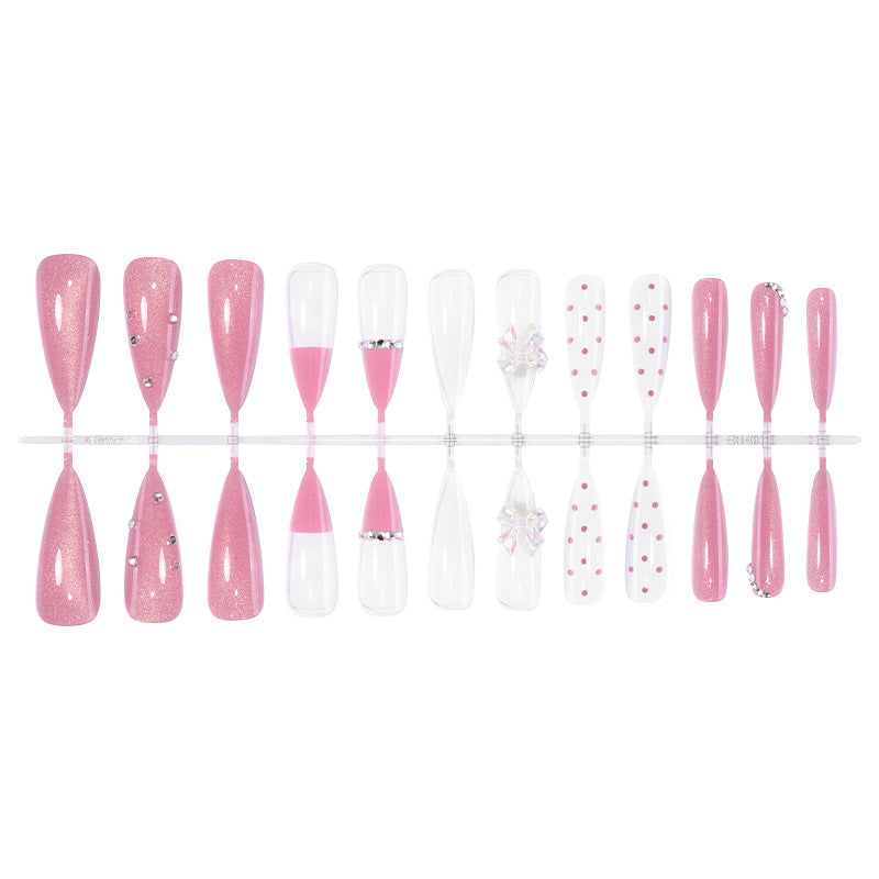 No.F569 Pink Cat's Eye Fingernails Patch 24pcs/Set