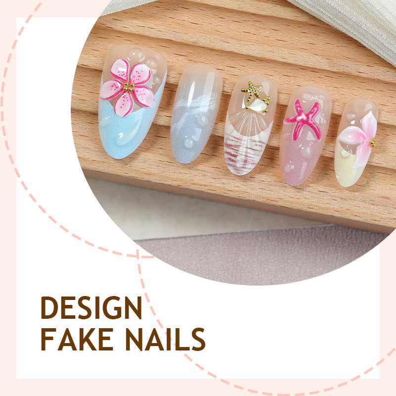 No.BH51 Beach Print Fingernails Patch 30pcs/Set