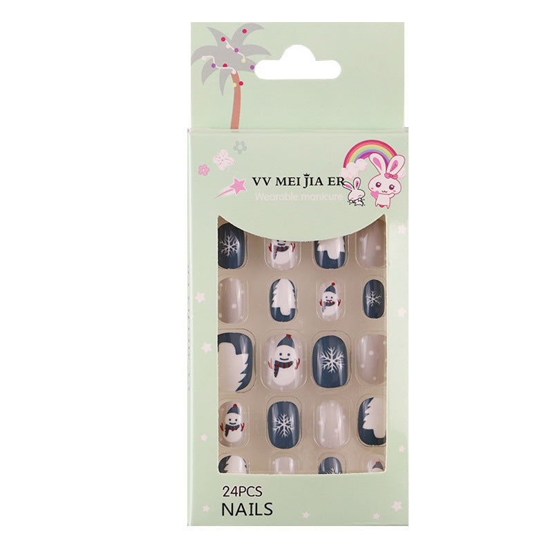 No.KD10 Christmas Mini Kids Press on Fingernails 24pcs/Set