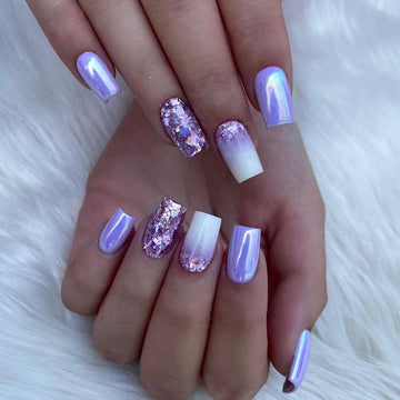 No.F86 Fashion Purple Fingernails Patch 24pcs/Set