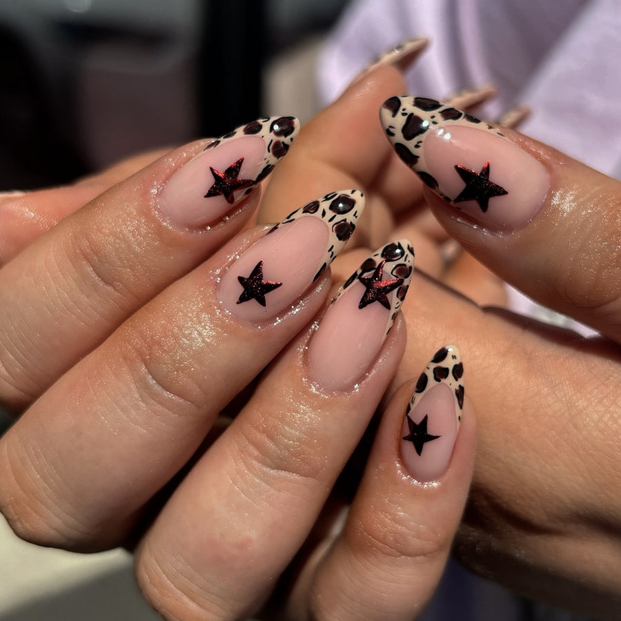 No.F229 Leopard Stars Fingernails Patch 24pcs/Set