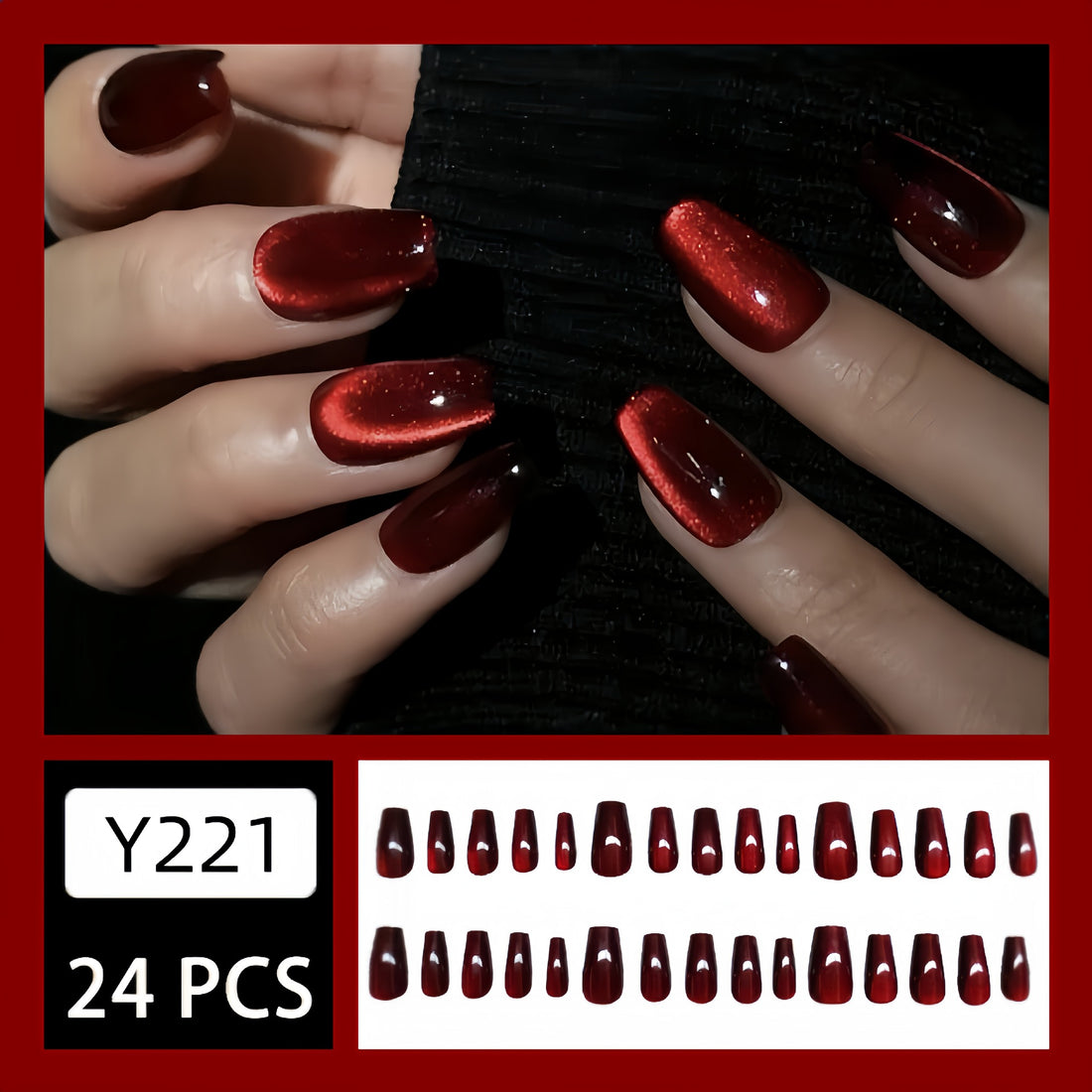 No.F16 Burgundy Crystal Cat&