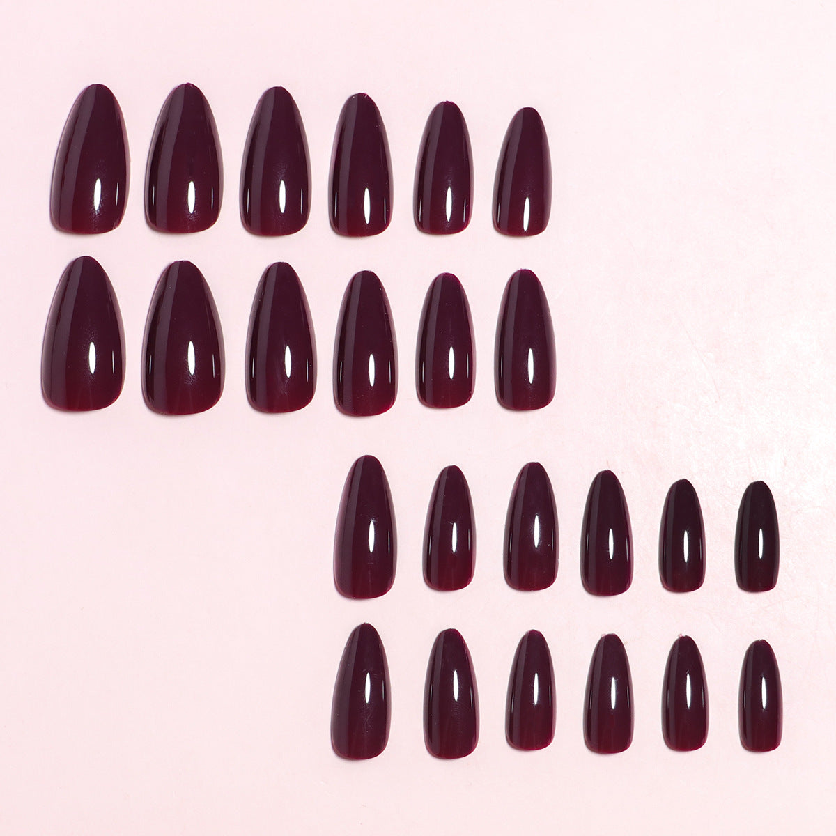 No.F794 Claret Fingernails Patch 24pcs/Set