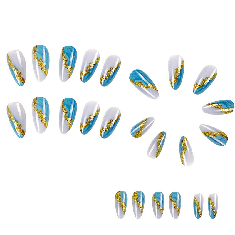 No.F511 Blue Fingernails Patch 24pcs/Set
