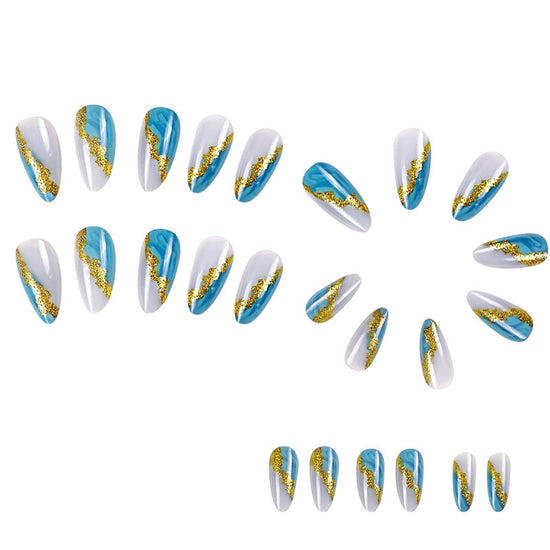 No.PSN161 Blue Cat's Eye Hand & Toe Pair Set-48pcs