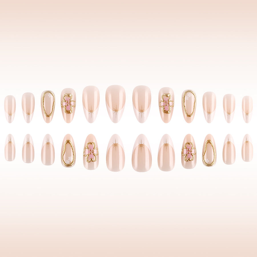 No.F527 Golden Yellow Fingernails Patch 24pcs/Set