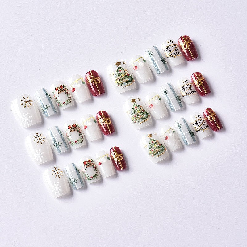 No.CM110 Christmas Snowflake Fingernails Patch 24pcs/Set