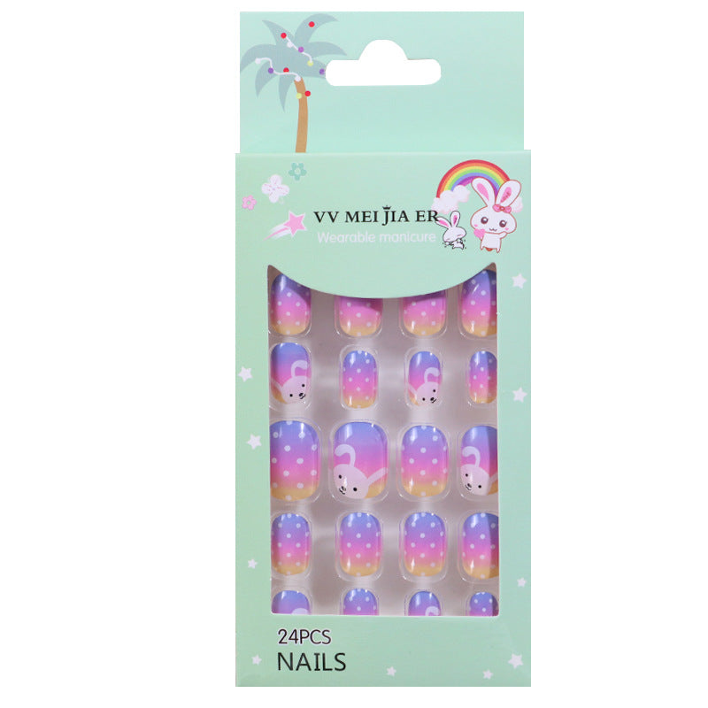 No.KD9 Cute Mini Kids Press on Fingernails 24pcs/Set