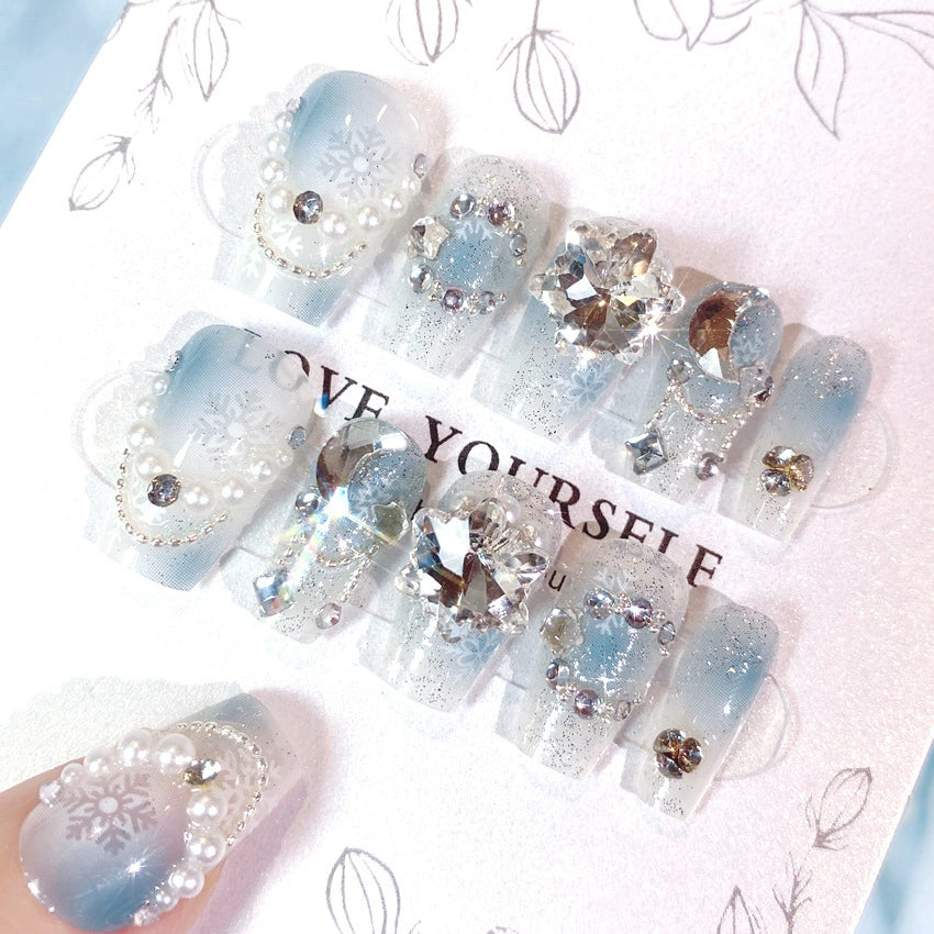 No.F304 Diamond Fingernails Patch 24pcs/Set