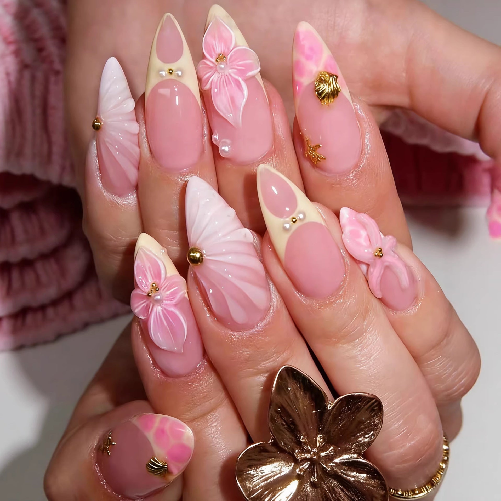 No.BH26 Ocean of Flowers Fingernails Patch 30pcs/Set