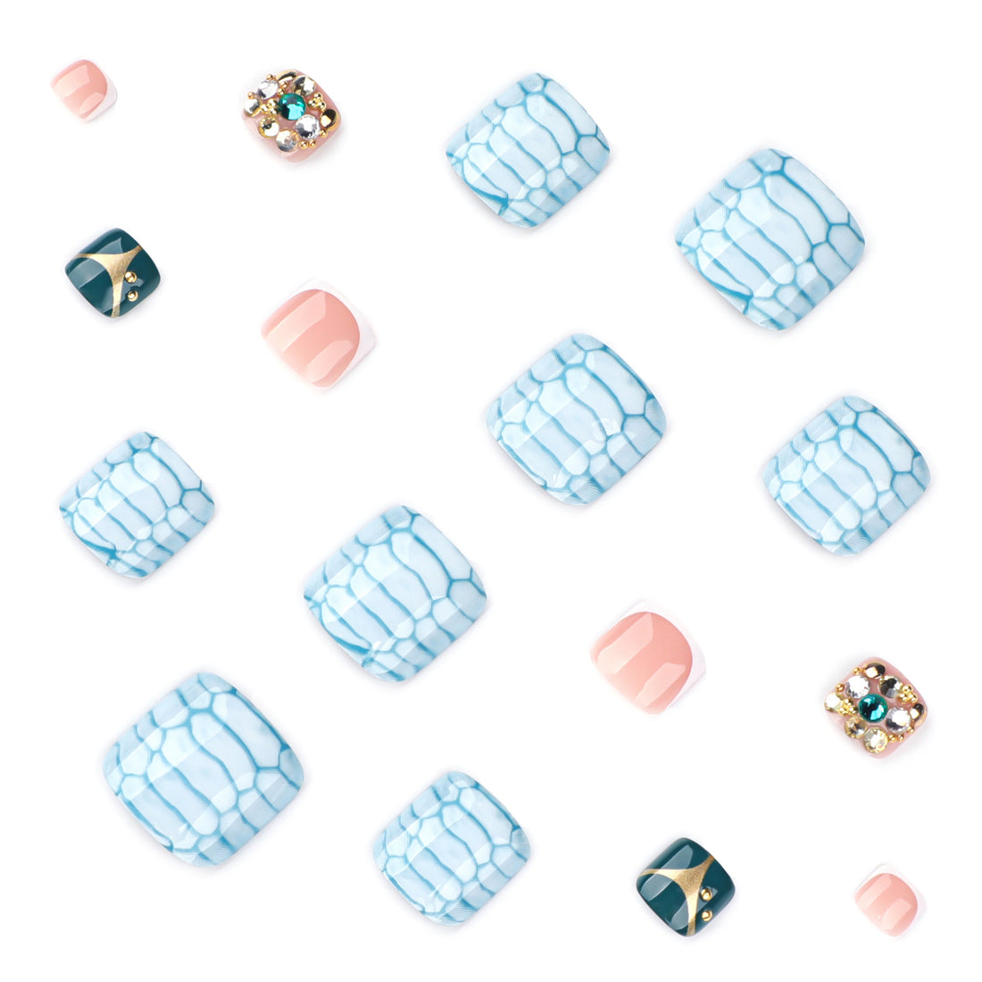 No.682 Diamond Toenails Patch 24pcs/Set