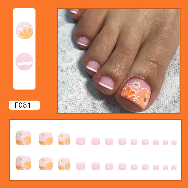 No.182 Colorful Flower Toenails Patch 24pcs/Set