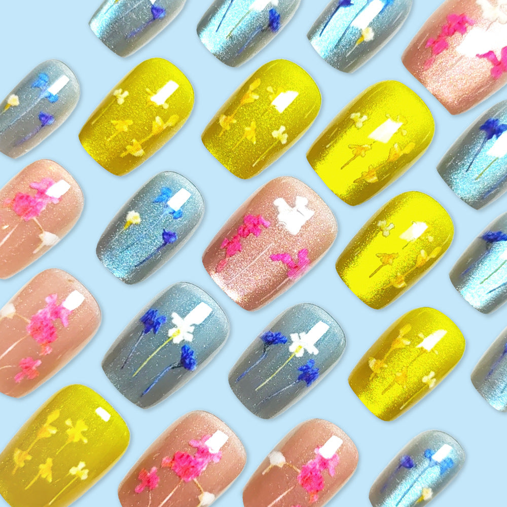 No.F536 Colorful Cat's Eye Fingernails Patch 24pcs/Set
