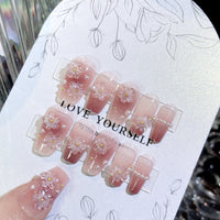 No.F236 Flower Pearls Fingernails Patch 24pcs/Set