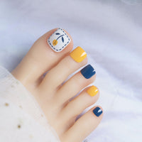 Color-blocked Flowers Toenail 24pcs/Set