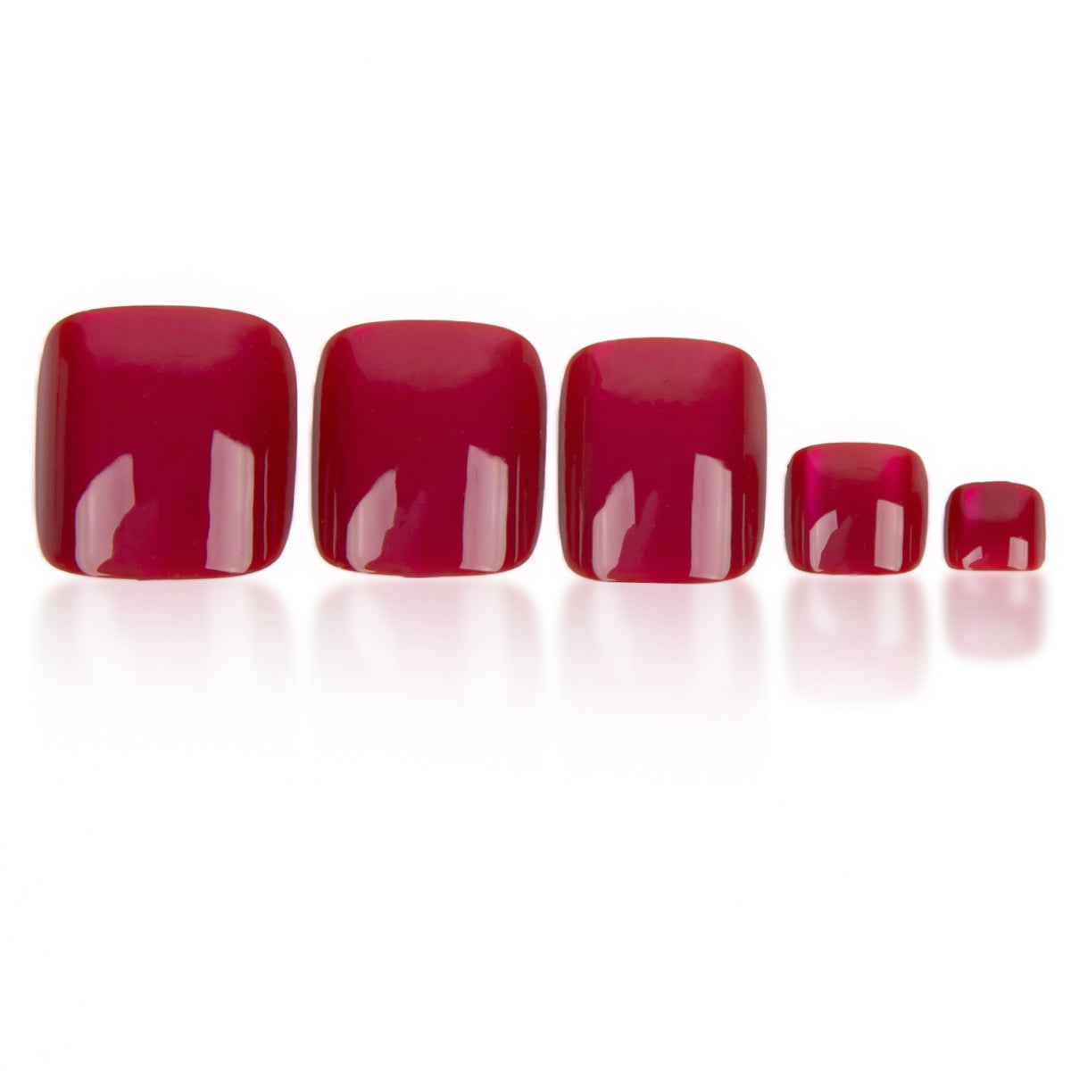 No.619 Wine Red Cat's Eye Toenails Patch 24pcs/Set