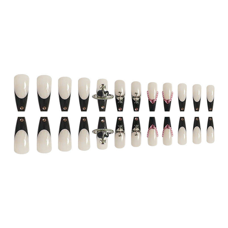 No.F351 Black Cross Fingernails Patch 24pcs/Set