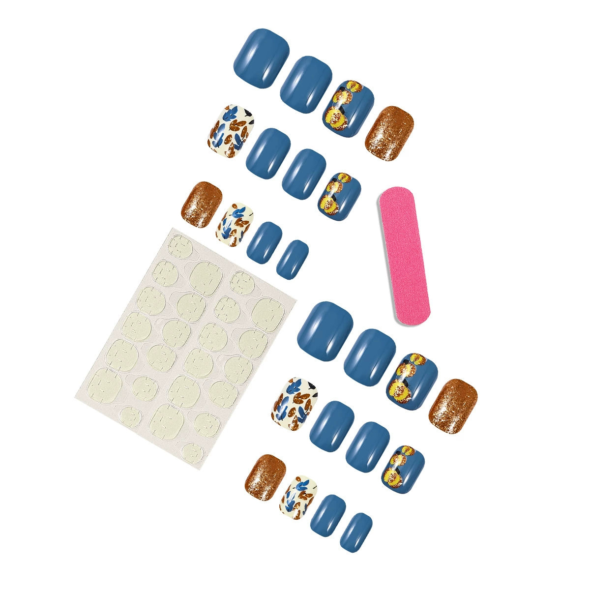 No.F260 Pumpkin Leaves Fingernails Patch 24pcs/Set