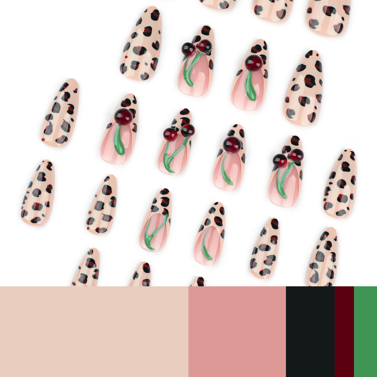 No.F383 Leopard Fingernails Patch 24pcs/Set