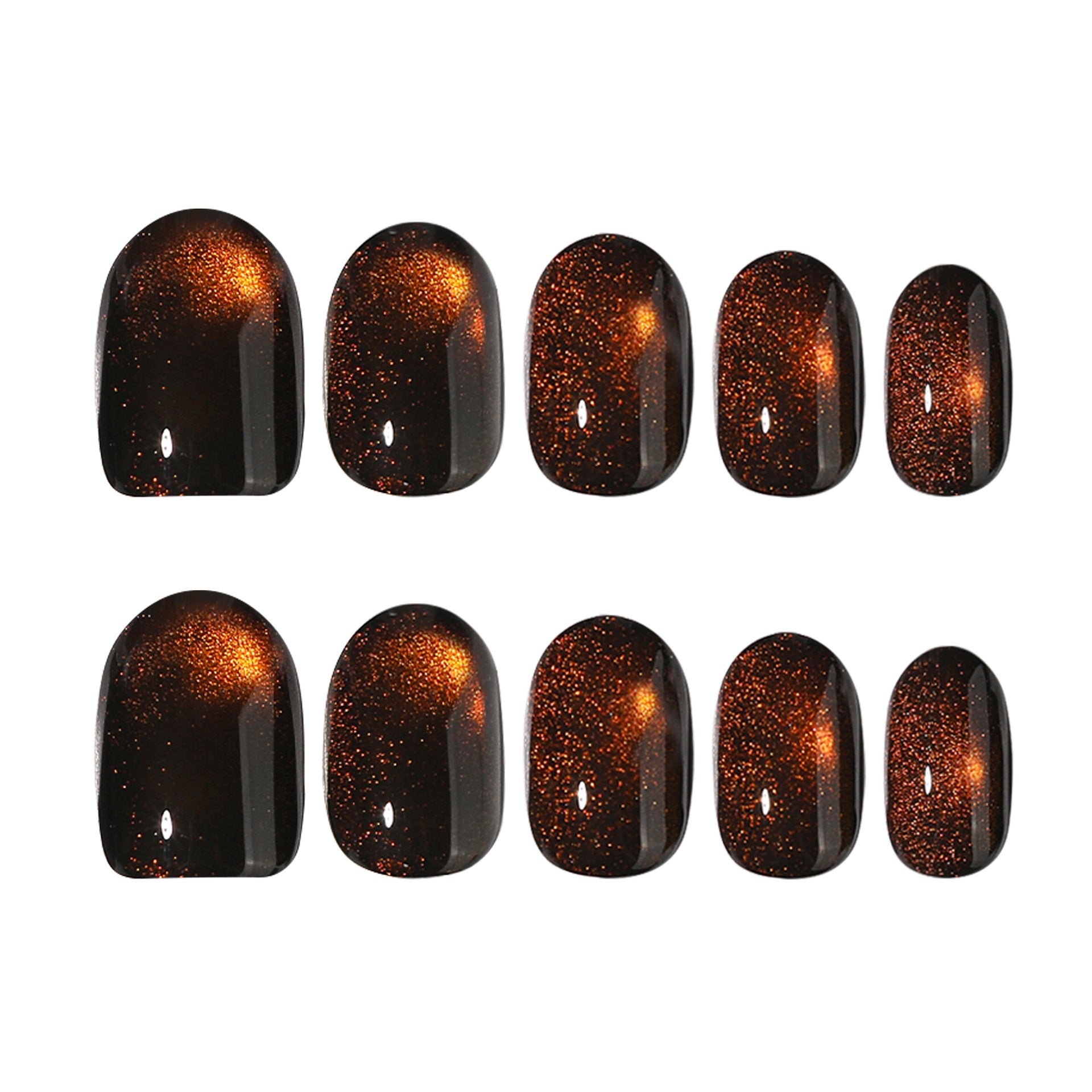 No.F863 Brown Cat's Eye Fingernails Patch 24pcs/Set