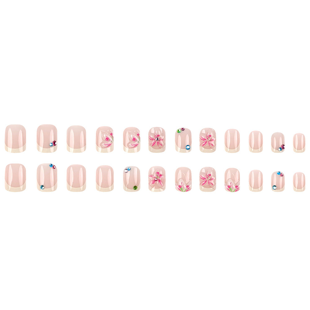 No.F723 Flower Fingernails Patch 24pcs/Set