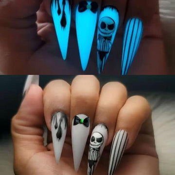 No.AW120 Halloween Night Light Fingernails Patch 24pcs/Set