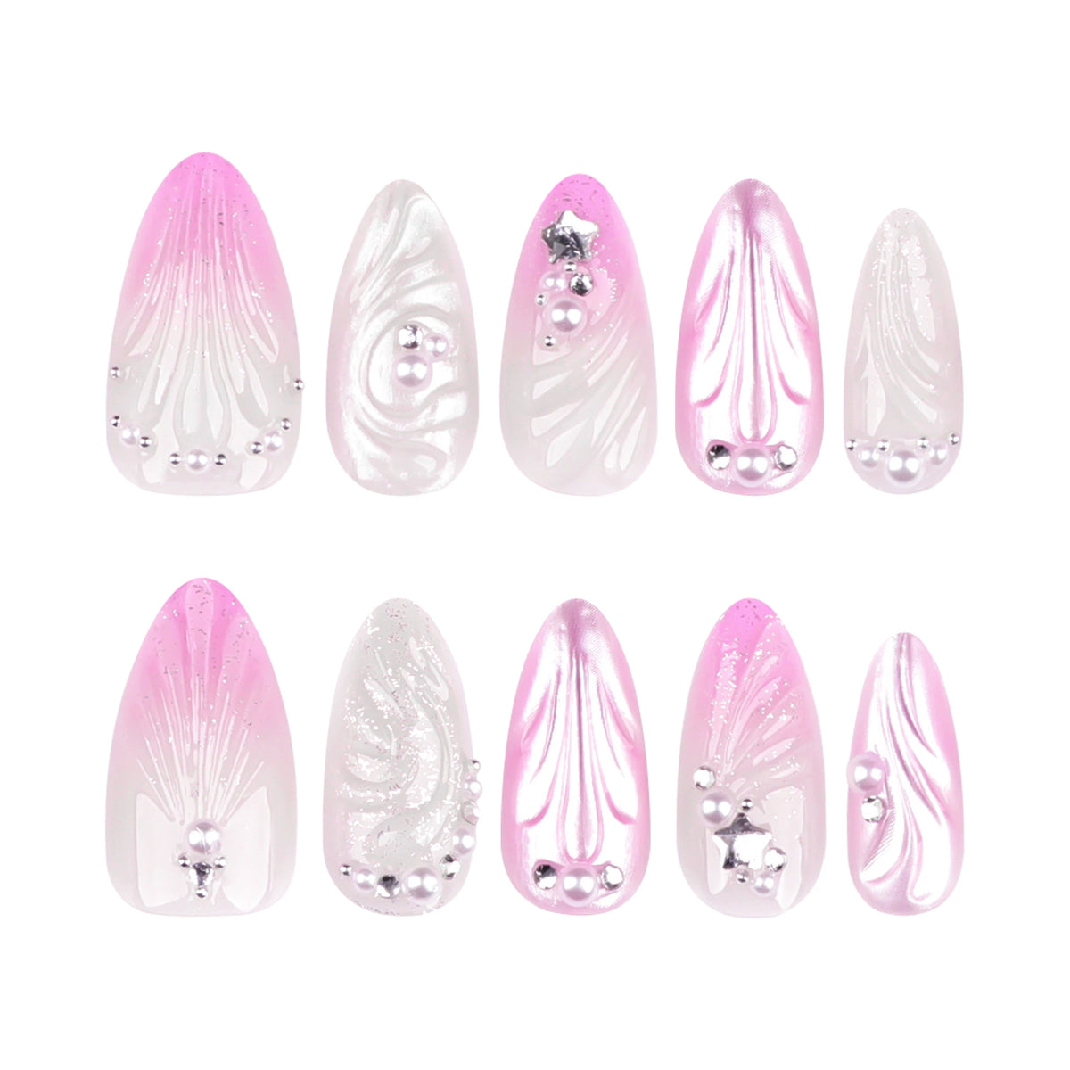 No.F290 Gradient Shells Fingernails Patch 24pcs/Set