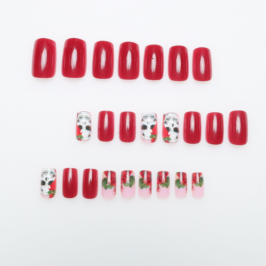 No.AW111 Halloween  Wine Red Fingernails Patch 24pcs/Set