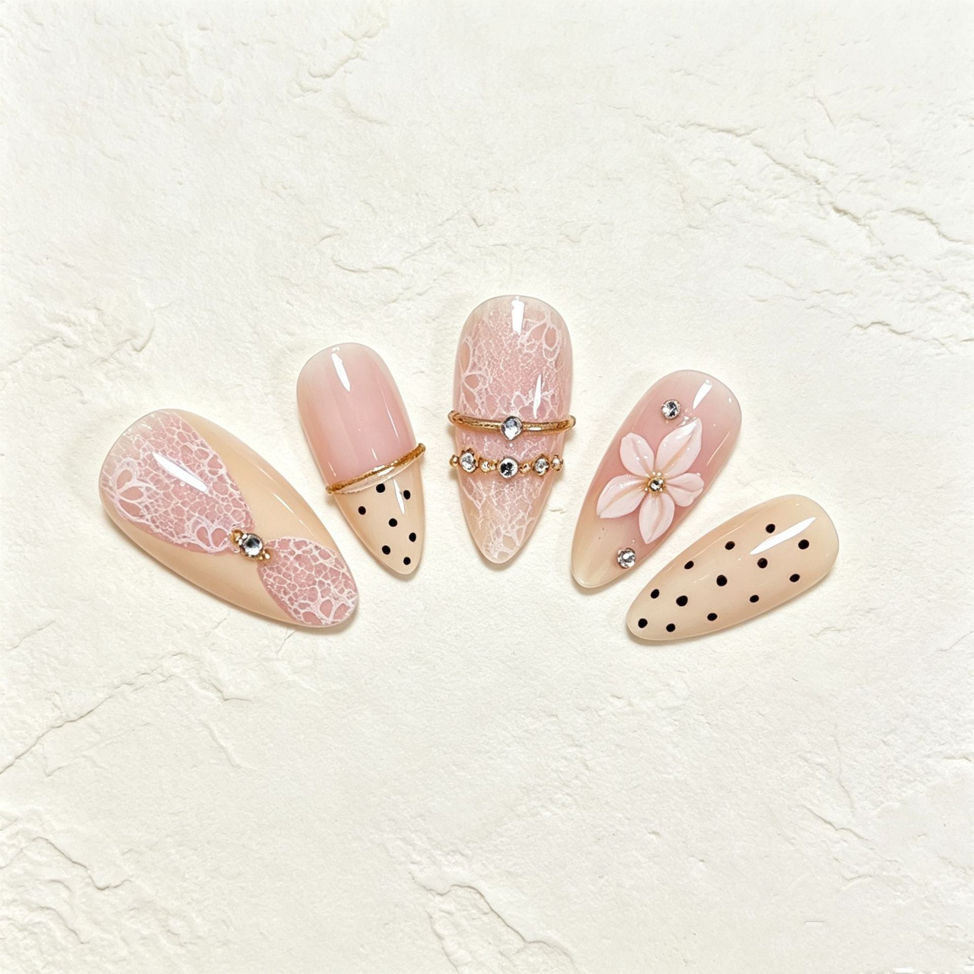 No.F774 Creamy Yellow Fingernails Patch 24pcs/Set