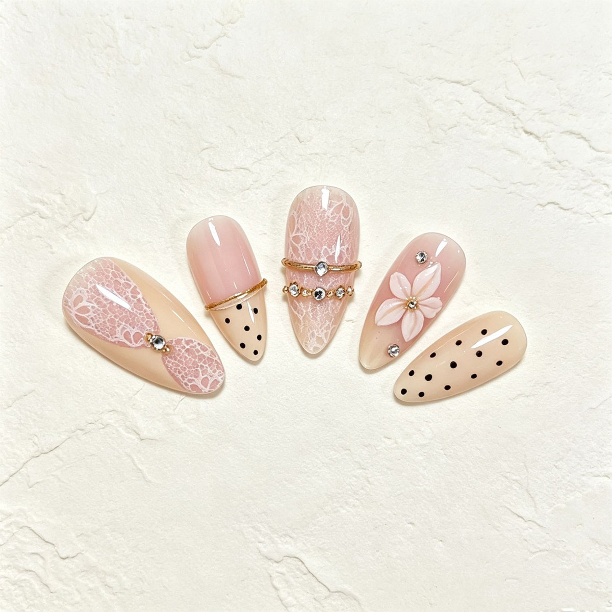 No.F774 Creamy Yellow Fingernails Patch 24pcs/Set
