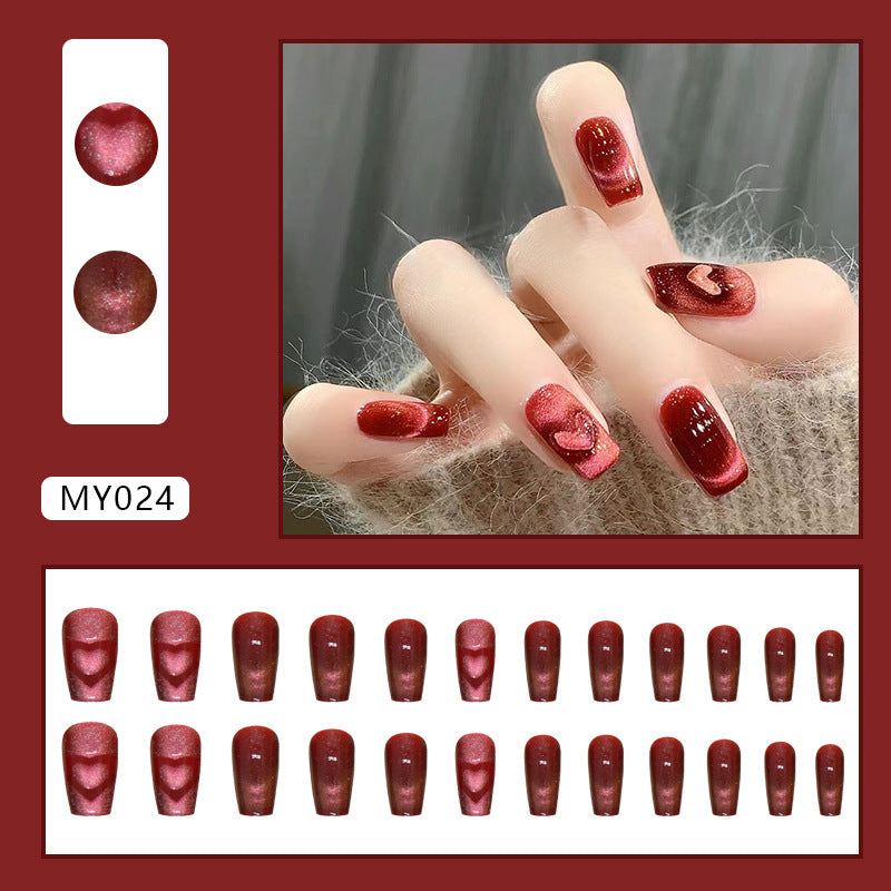 No.VN35 Red Love Fingernails Patch 24pcs/Set