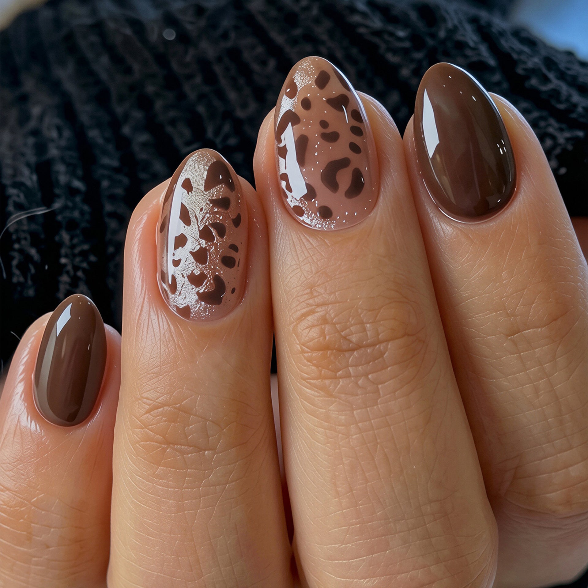 No.F839 Leopard Print Fingernails Patch 24pcs/Set
