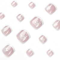 No.204 Rose Flower Toenails Patch 24pcs/Set