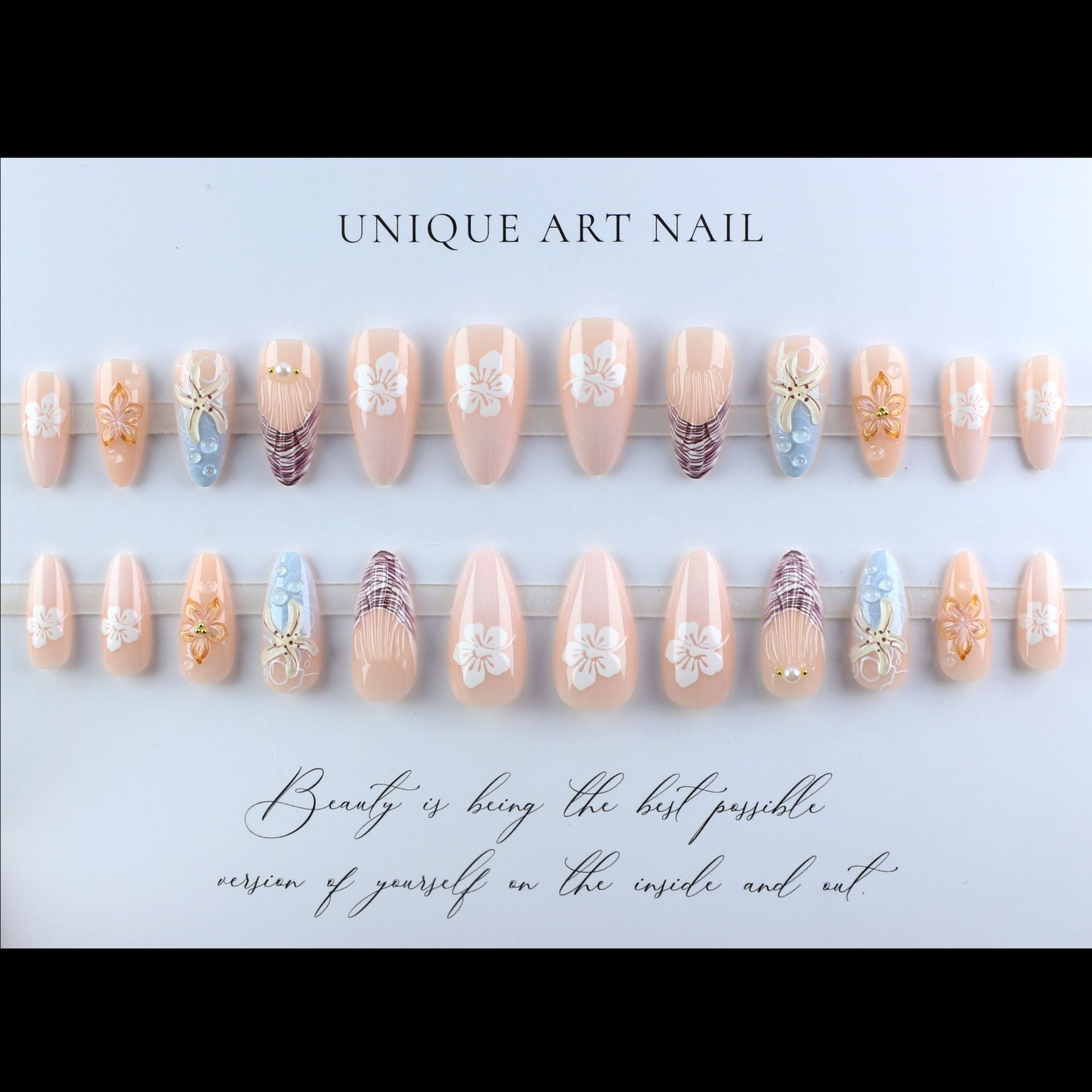 No.BH13 Flower Starfish Fingernails Patch 24pcs/Set