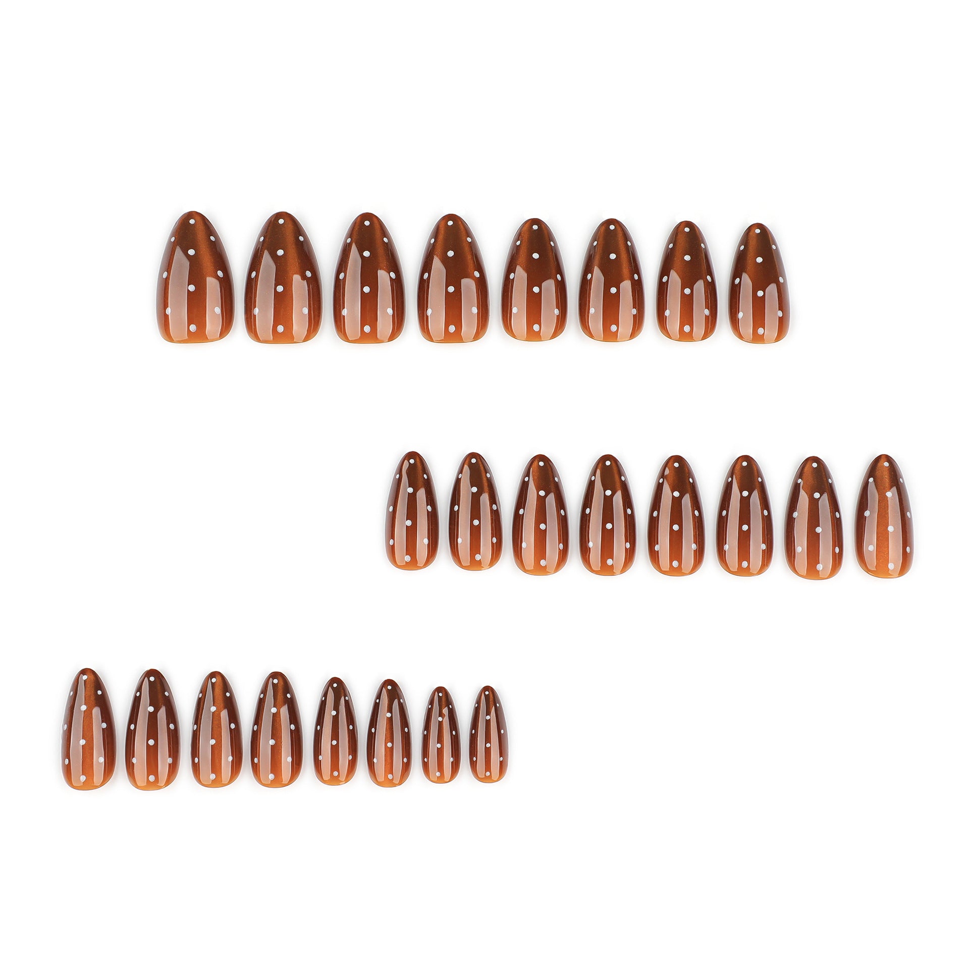 No.F862 Brown Cat's Eye Fingernails Patch 24pcs/Set