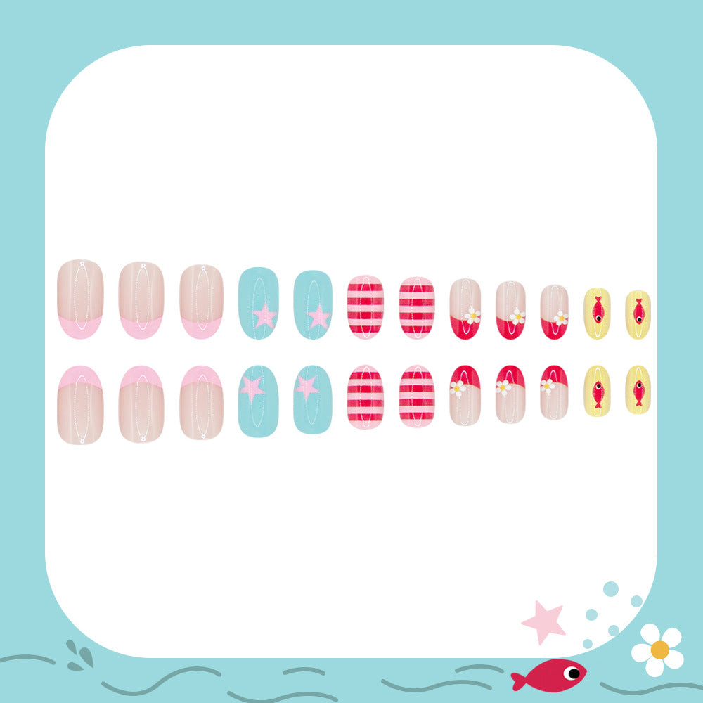No.F772 Cute Star Fish Fingernails Patch 24pcs/Set