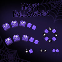 No.AW142 Halloween Purple Toenails Patch 24pcs/Set
