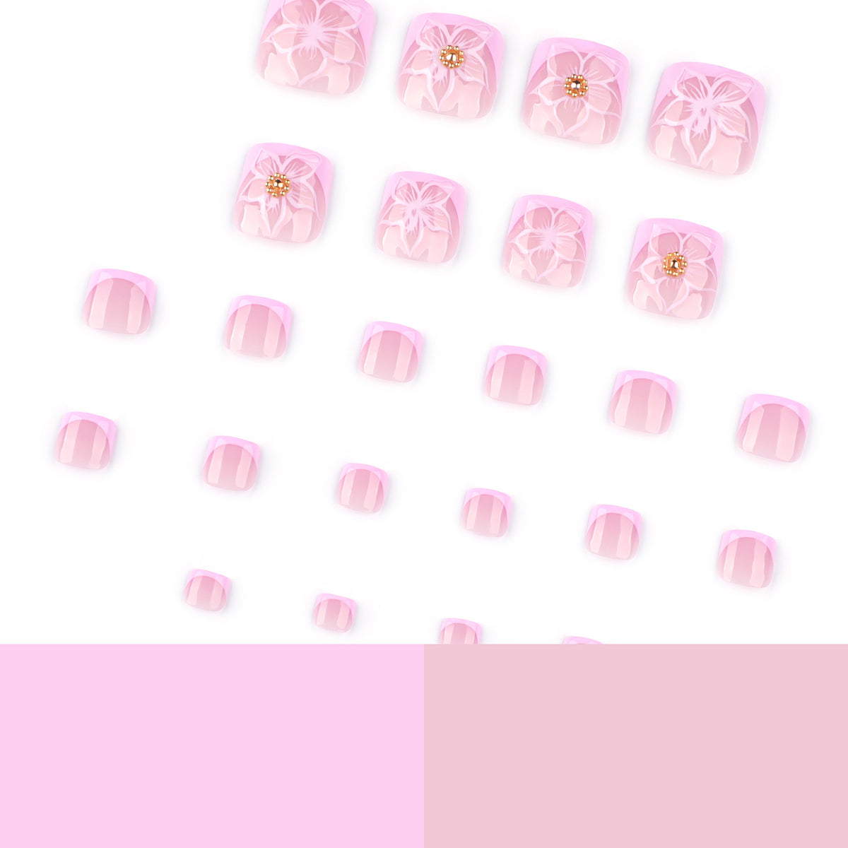 No.520 3D Flowers Toenails Patch 24pcs/Set
