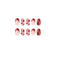 No.CM7 Christmas Red Glitter Fingernails Patch 24pcs/Set