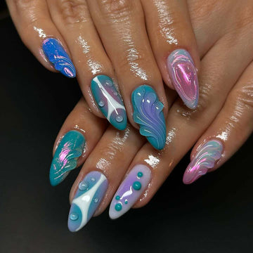 No.F477 Rippled Water Drops Fingernails Patch 24pcs/Set