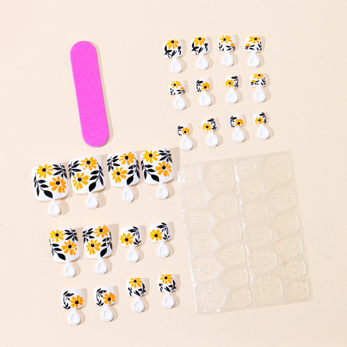 No.730 Flowers Toenails Patch 24pcs/Set