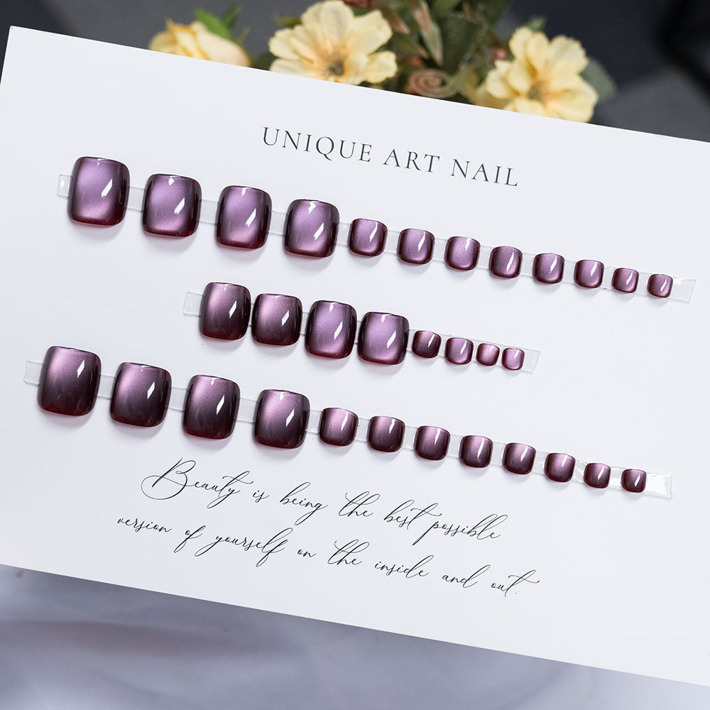 No.694 Purple Cat's Eye Toenails Patch 32pcs/Set