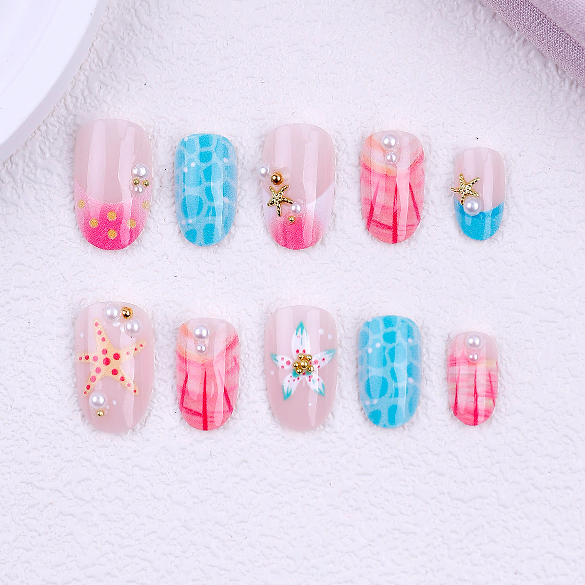 No.BH66 Beach Fingernails Patch 24pcs/Set