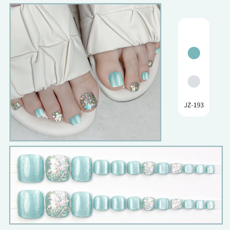 No.515 Light Green Cat's Eye Toenails Patch 24pcs/Set