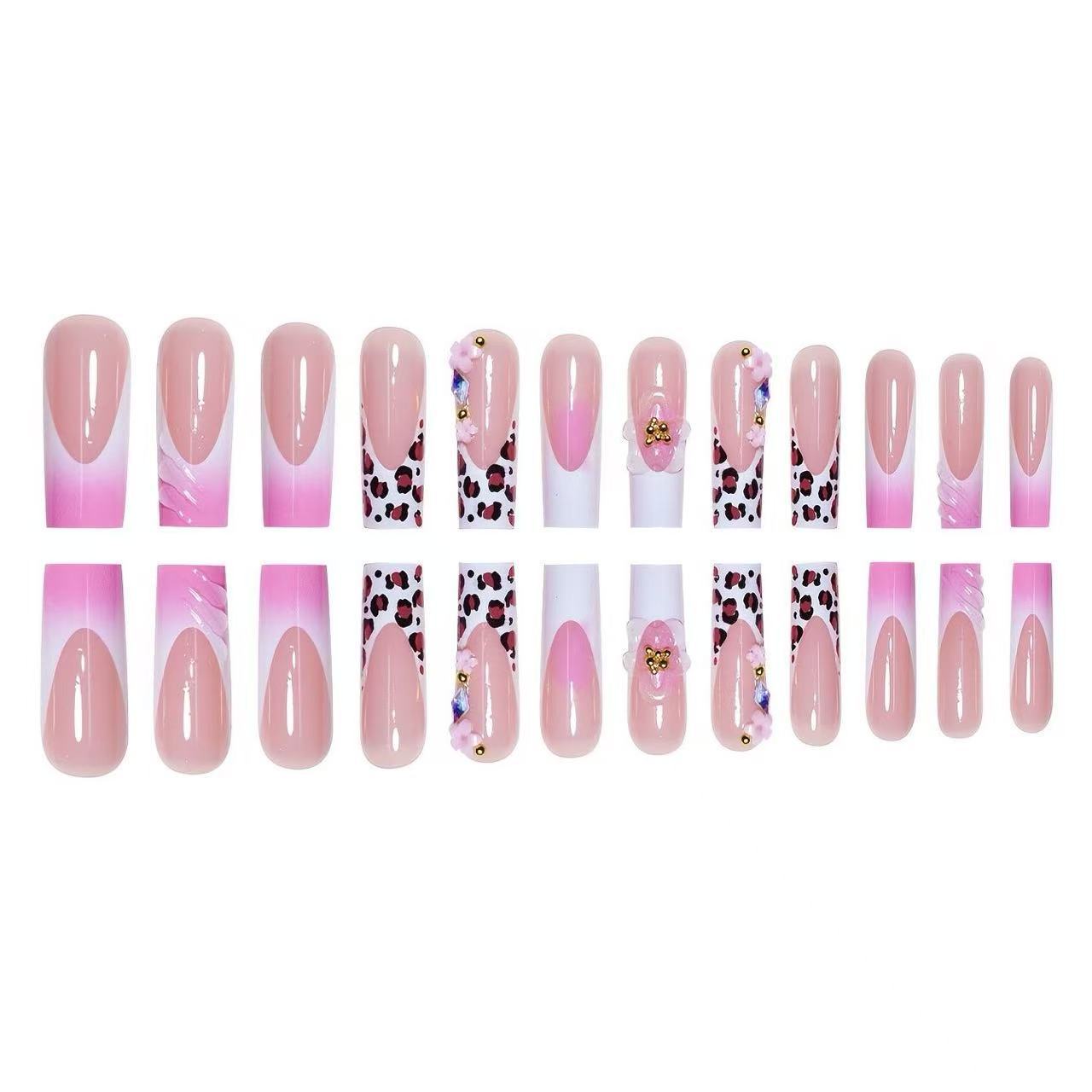 No.F497 Leopard Print Fingernails Patch 24pcs/Set